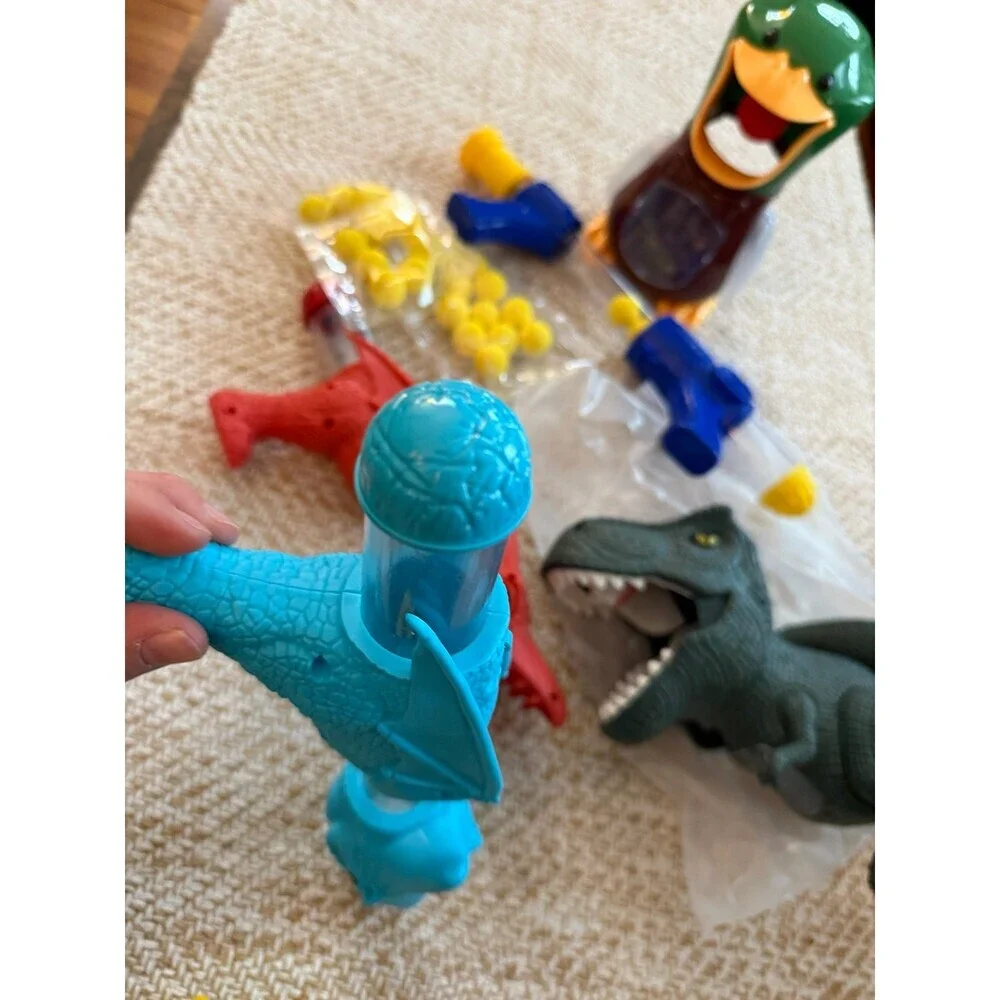 Dinosaur & Duck Ball Popper Toy Set with Foam Balls